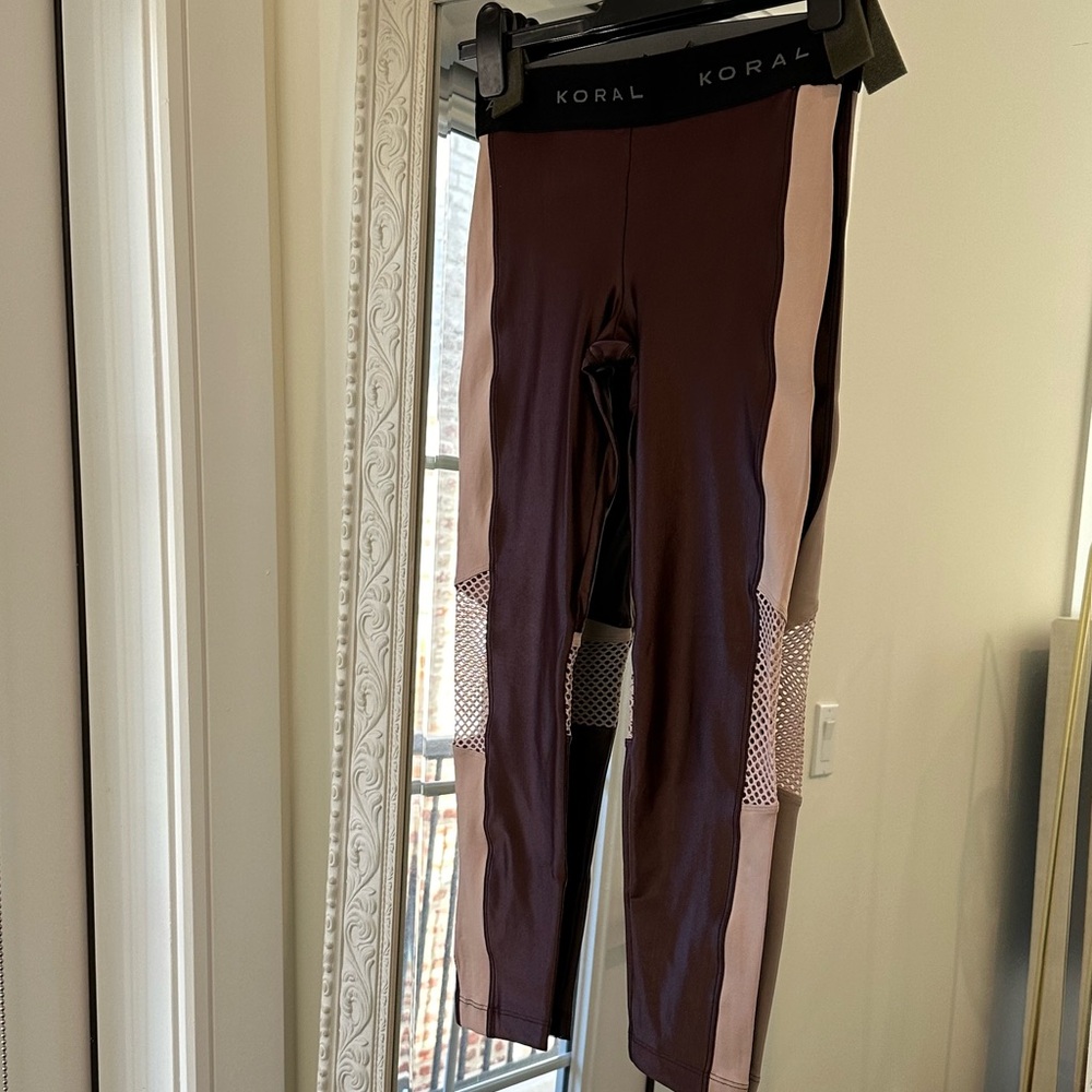 Koral Emblem Cropped Legging - Bisque/Bordeaux | Medium - Picture 8 of 9